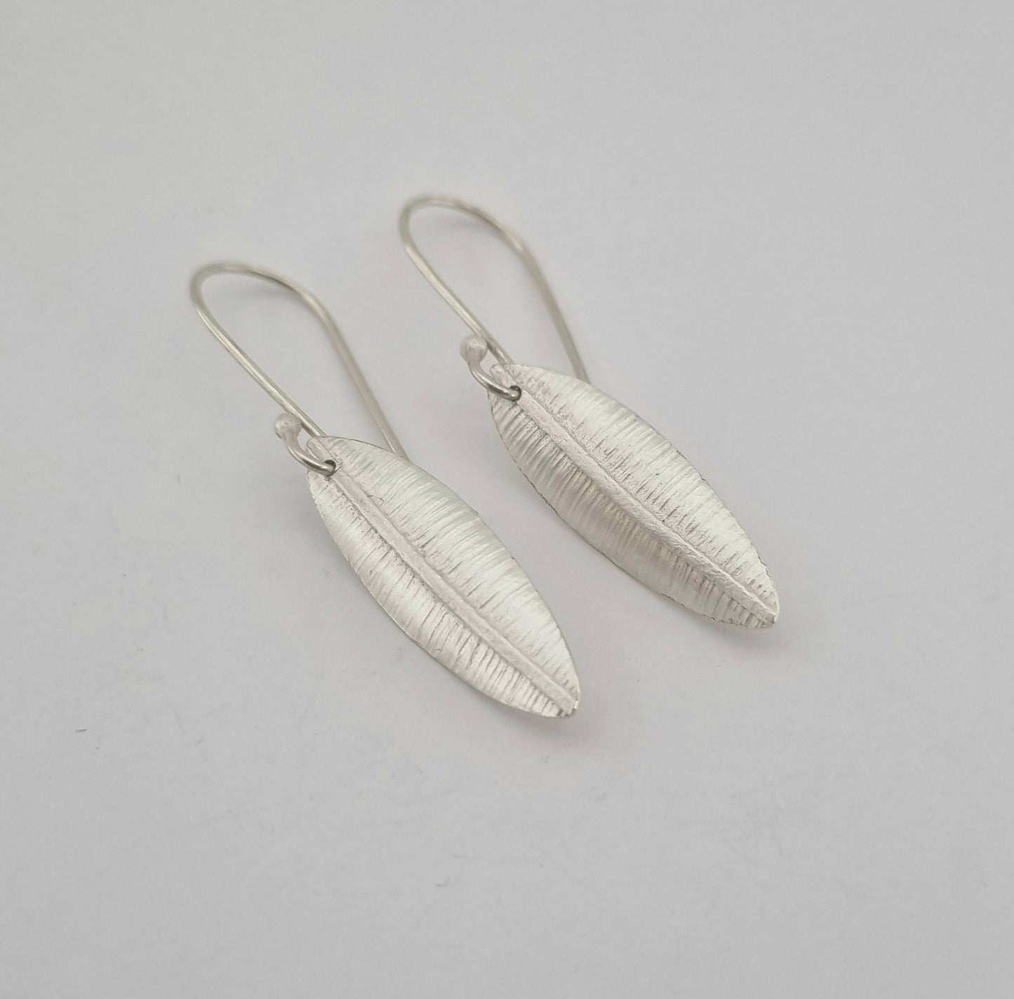 Small Silver Leaf Earrings