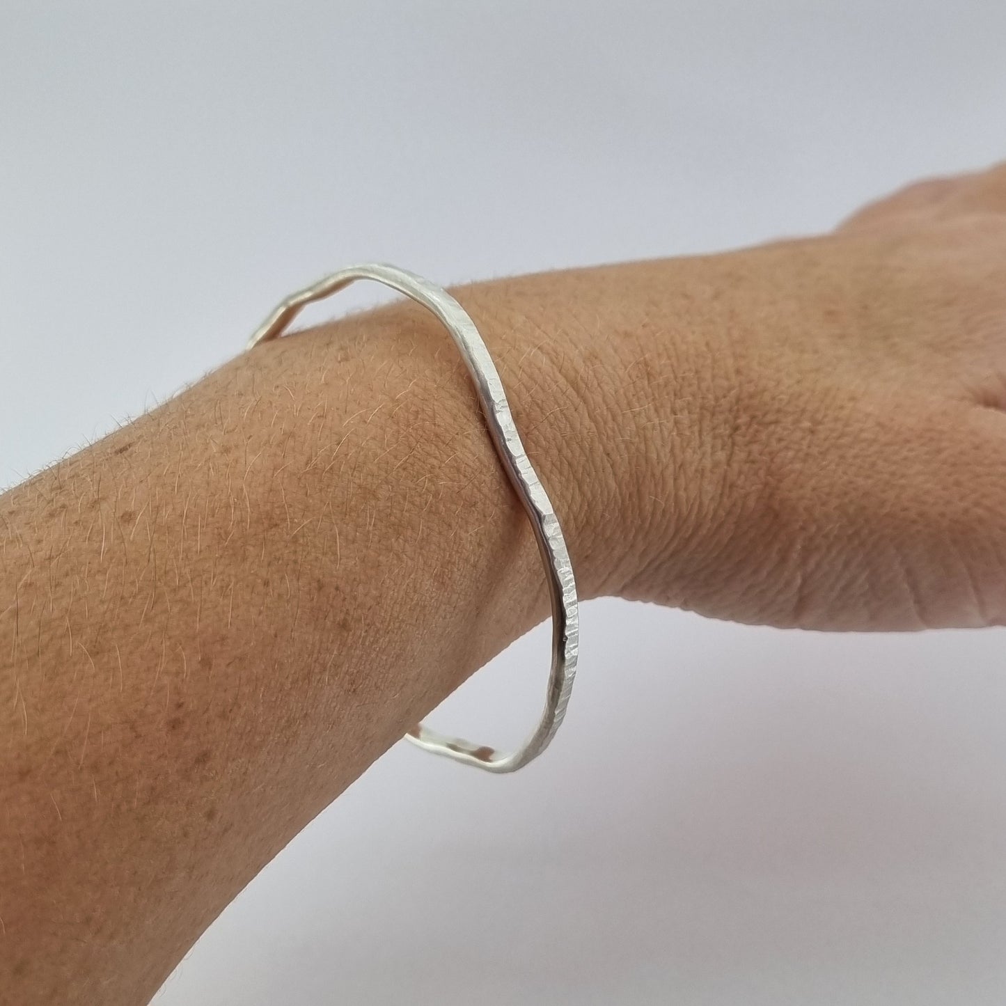 Textured Silver Bangle