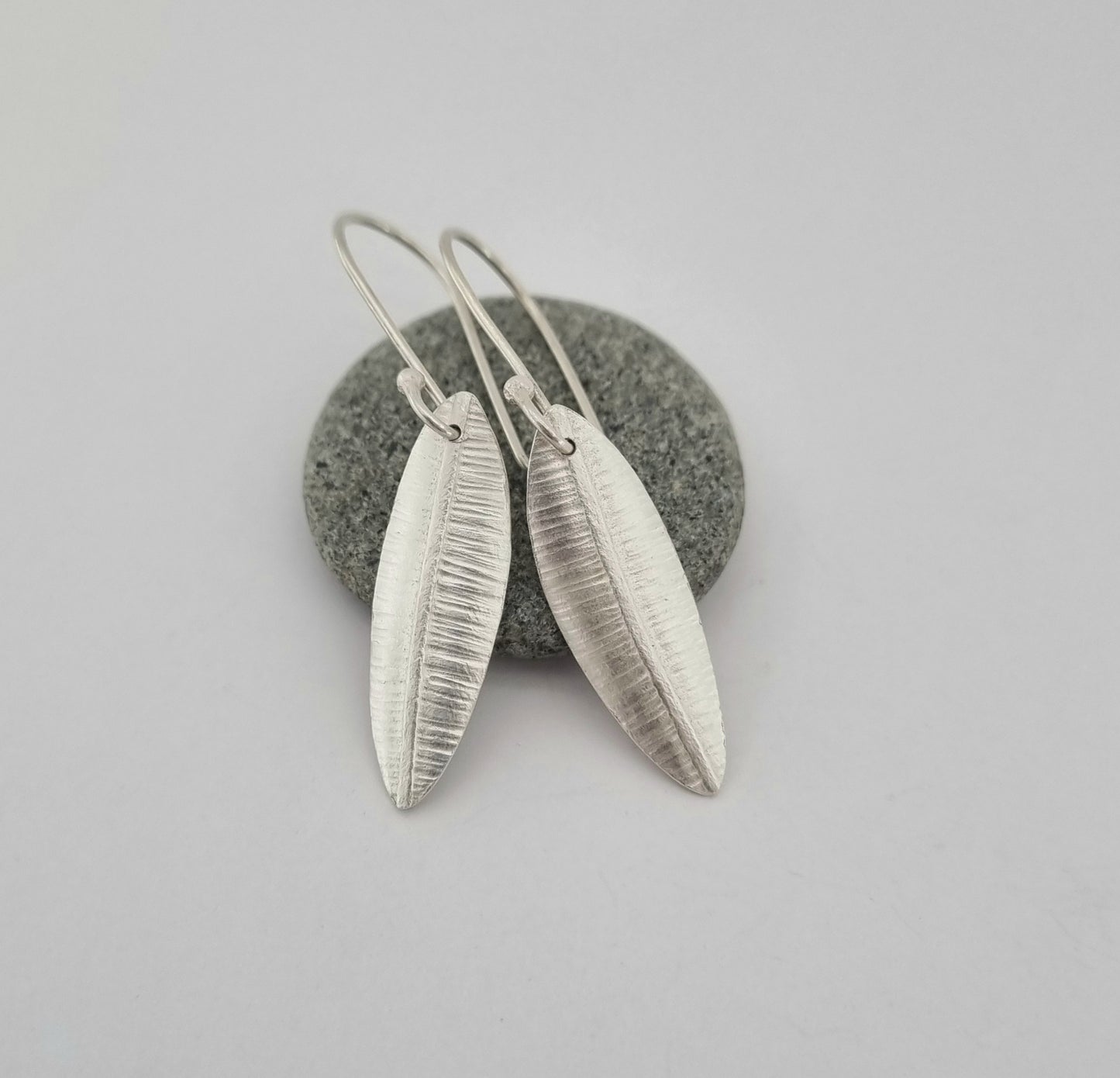 Small Silver Leaf Earrings