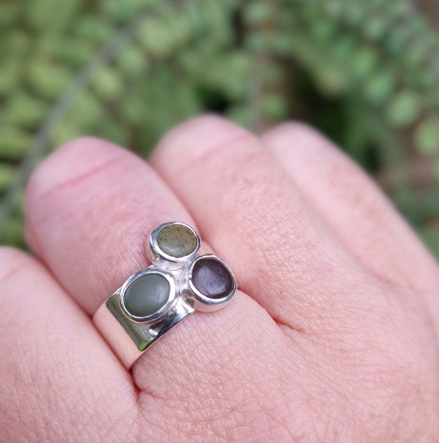 Gemstone Beach Pebble Ring