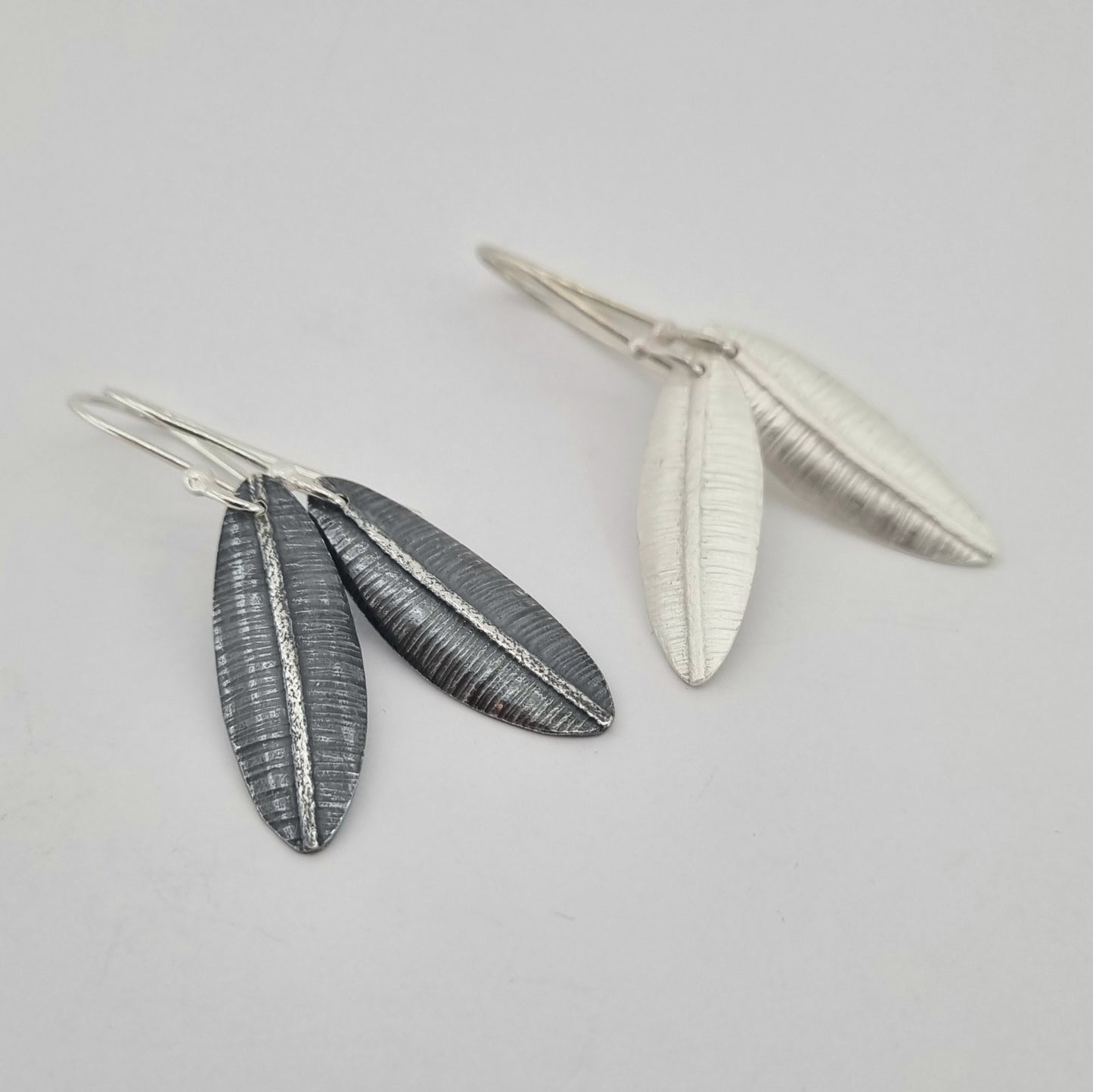 Small Silver Leaf Earrings