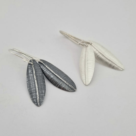 Small Silver Leaf Earrings