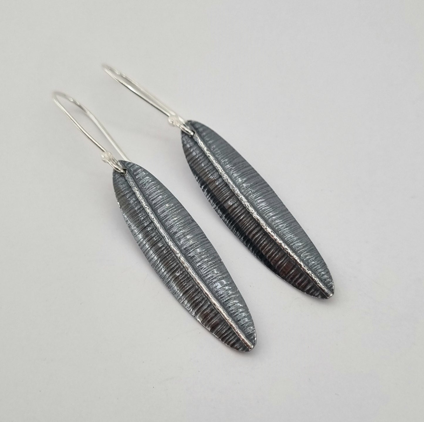 Large Silver Leaf Earrings